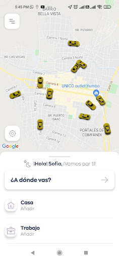Android application Supertaxi Yumbeños screenshort