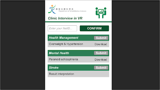 Clinic Interview VR Screen 3
