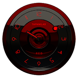 Black Red analog clock widget icon