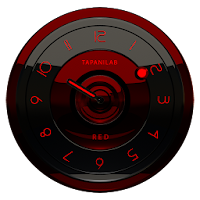 Black Red analog clock widget