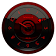 Black Red analog clock widget icon