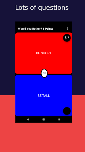 Android application Would you rather? - 2 options screenshort