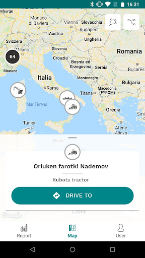 Android application Kubota Intelligence Solutions screenshort