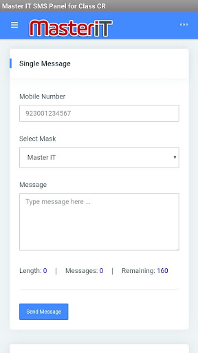 Master IT SMS Panel for Class