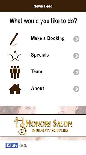 Android application Honors Salon screenshort