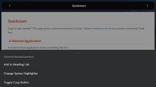 Screenshot of Flask Web Framework