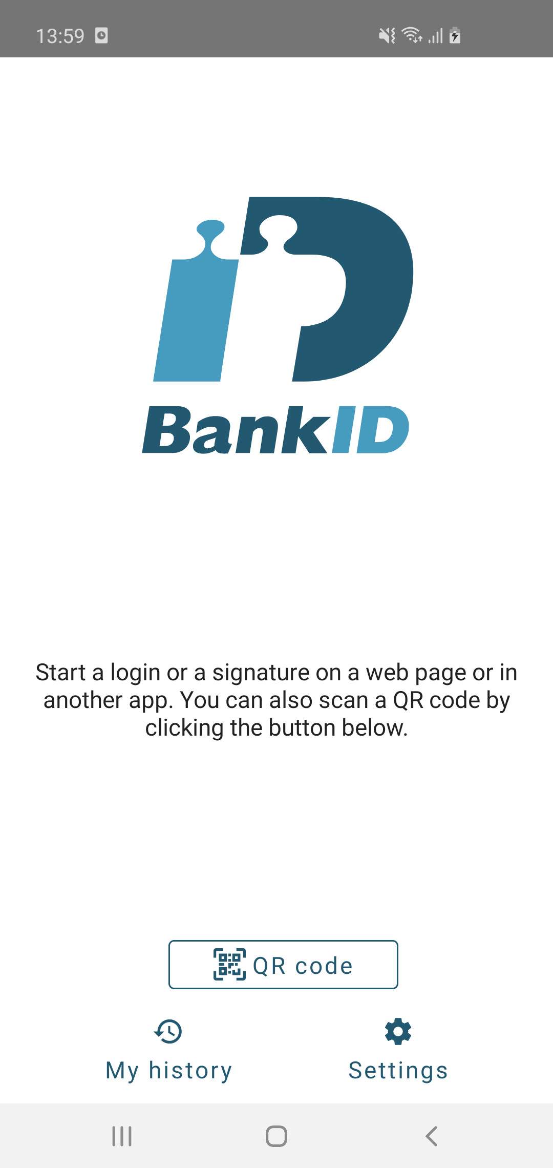 Android application BankID säkerhetsapp screenshort