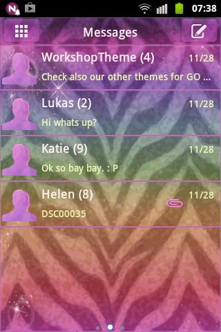 Theme Zebra GO SMS Screen 2