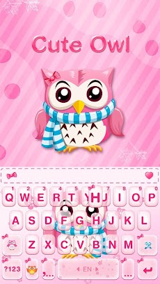 最新版、クールな Pink Cute Owl のテーマキーボのおすすめ画像1