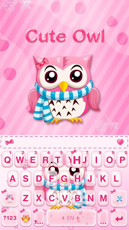 Pink Cute Owl Keyboard Theme - 7.2.0_0317 - (Android)