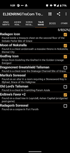 Android application ELDEN RING Trophy/Achievement screenshort