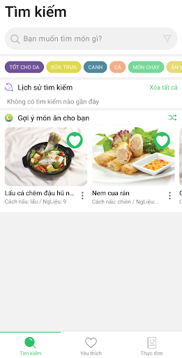 Android application Công thức món ăn screenshort