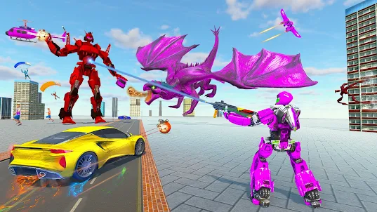 Dragon Robot Car Games Battle