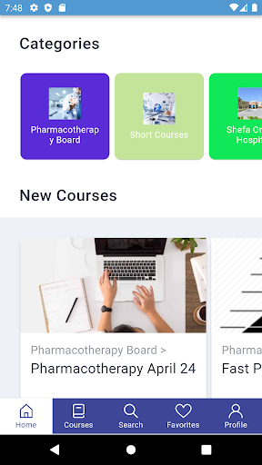 Android application Pharmacy Courses screenshort