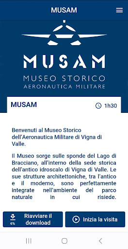 Android application MUSAM - Museo dell’Aeronautica screenshort