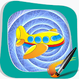 Game Aircraft Cartoon Coloring icon