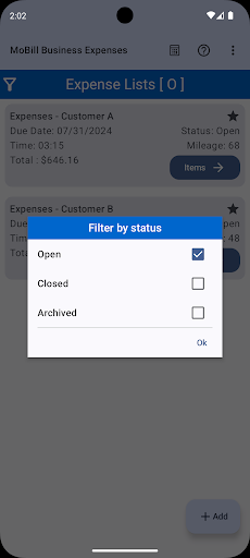 MoBill Business Expenses Screen 3
