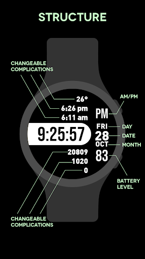Android application Focused Watch Face screenshort