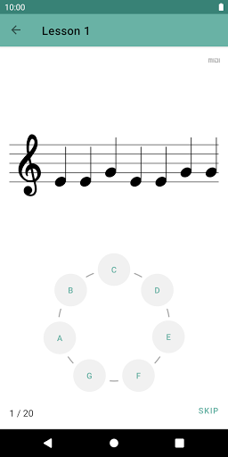 Screenshot of Clefs: Music Reading Trainer