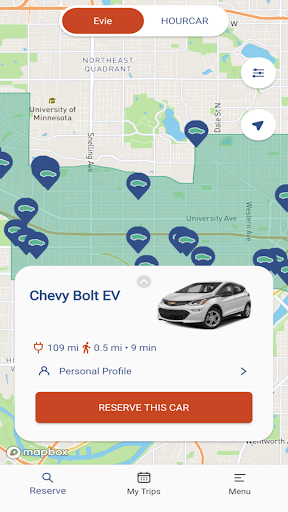 Evie Carshare Screen 2