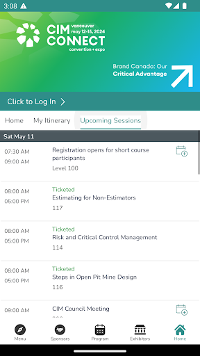 Android application CIM Events screenshort