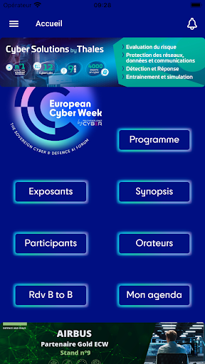 Android application EUROPEAN CYBER WEEK screenshort