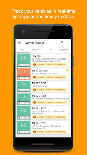 Android application Service Tracker screenshort