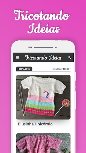 Android application Tricotando Ideias screenshort