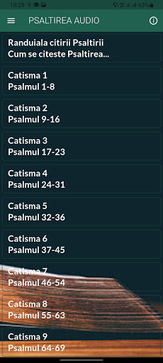 Android application Psaltirea lui David Audio screenshort