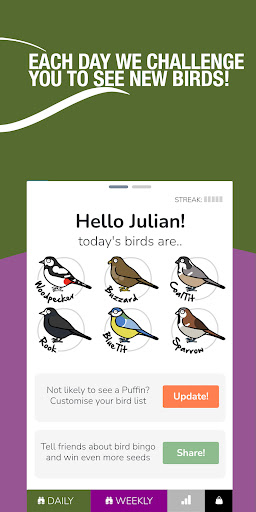 Android application Bird Bingo - Bird Watching UK screenshort