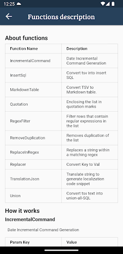 Android application Functions screenshort