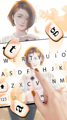 Selfie Anime Girl Keyboard Bac Screen 2