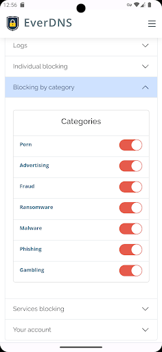 EverDNS - Parental control Screen 2