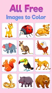 Animals Pixel Color by Number