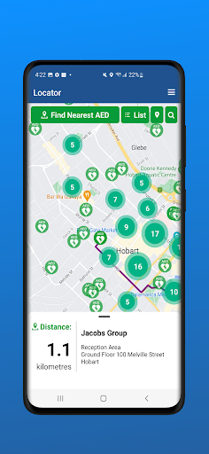 Android application AED Tas screenshort
