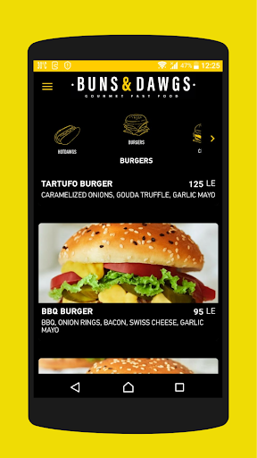Android application Buns & Dawgs screenshort