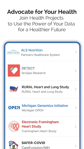 Android application MyDataHelps screenshort