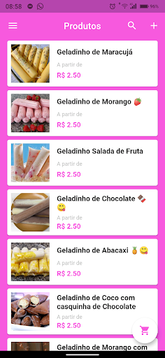 Android application Geladinho Gourmet screenshort