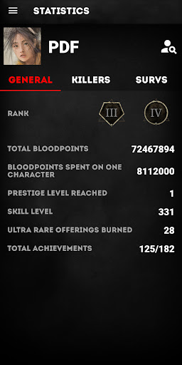 Randomizer and statistics DBD Screen 2