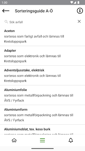 Knivsta Avfallsapp Screen 2