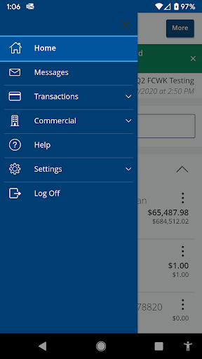 FCWK eBanking App Screen 2