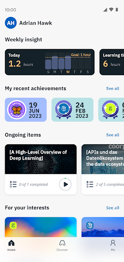 Android application Curricula LXP screenshort