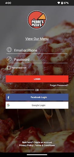 Pierres Pizza Screen 2