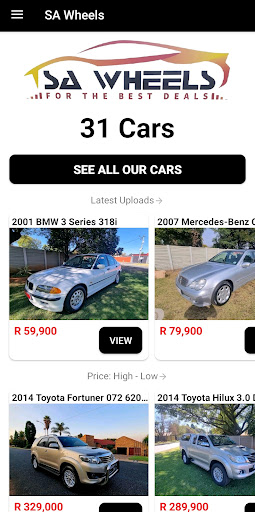 Android application SA Wheels screenshort