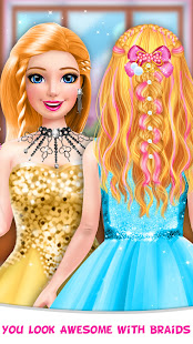 Braided Hairstyle Salon: Make Up And Dress Up
