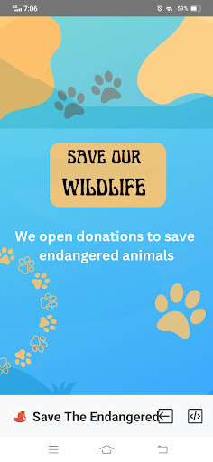Android application Save The Endangered screenshort