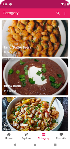 Android application Easy Bean Recipes screenshort