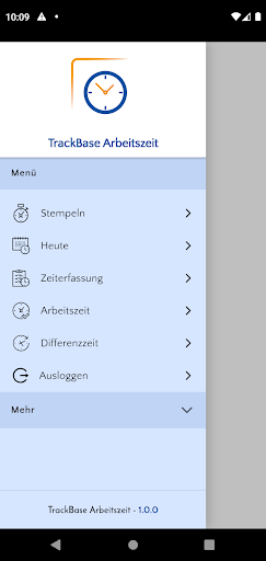 TrackBase Arbeitszeit (mobil) Screen 2