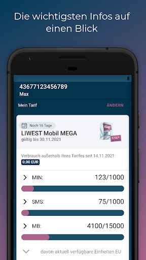 Android application LIWEST Mobil screenshort