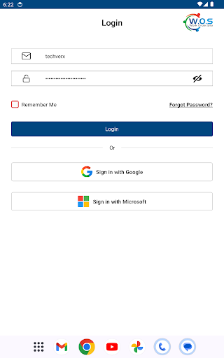Android application Work Order Site screenshort